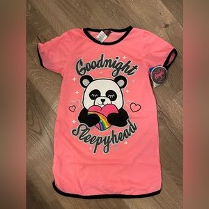 NWT Angel Face, neon panda nightgown, size 8